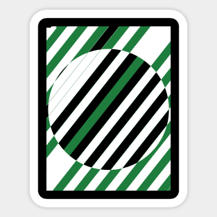 white and green pattern Sticker